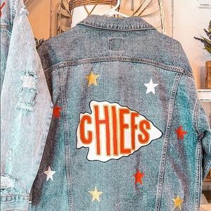 Custom painted Kansas City Chiefs Denim Jacket